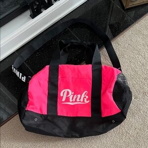 PINK Victoria's Secret Black and Pink Travel Bag